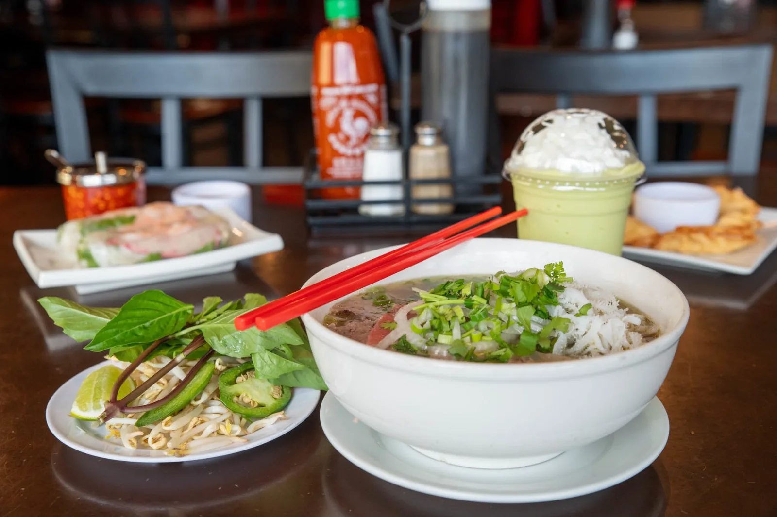A table set at VII Asian Bistro