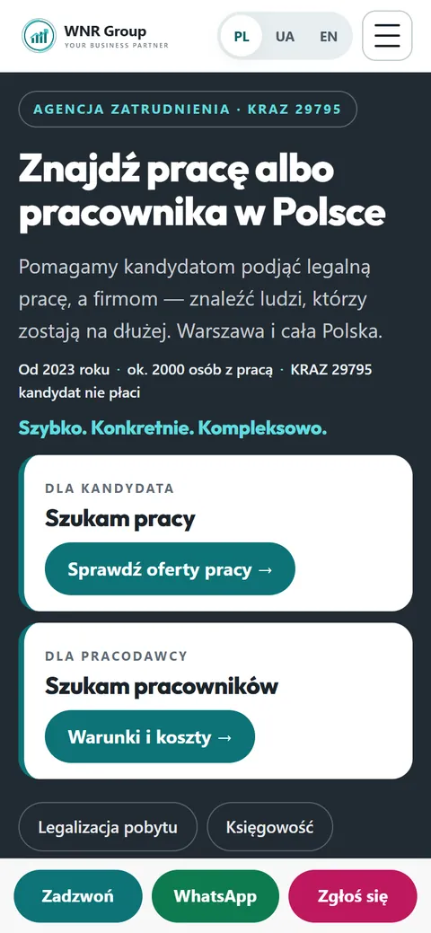 Strona główna WNR Group na telefonie